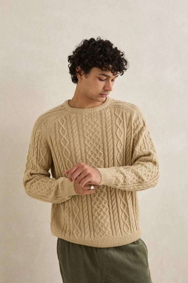 Mohair Fishermans Knit - Sand