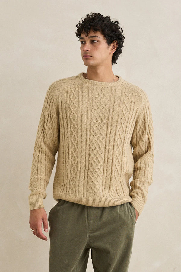 Mohair Fishermans Knit - Sand
