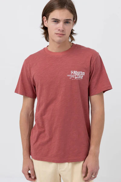 Livin Slub SS T-Shirt - Vintage Red