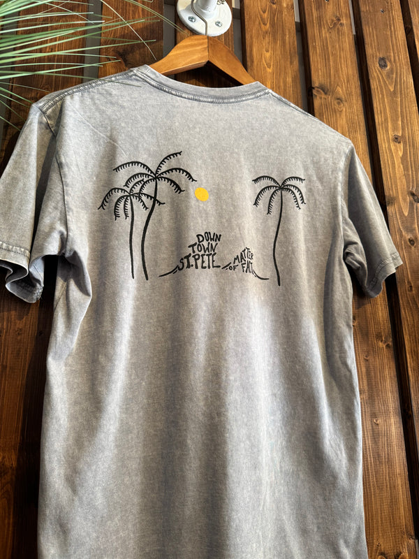 Dual Palm Tee - Ash Stone Wash