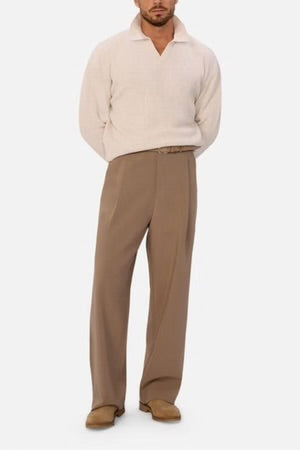 The New England Polo Knit - Ivory Marle
