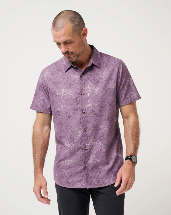 Techwoven Salt or Sugar Button Up - Moonscape