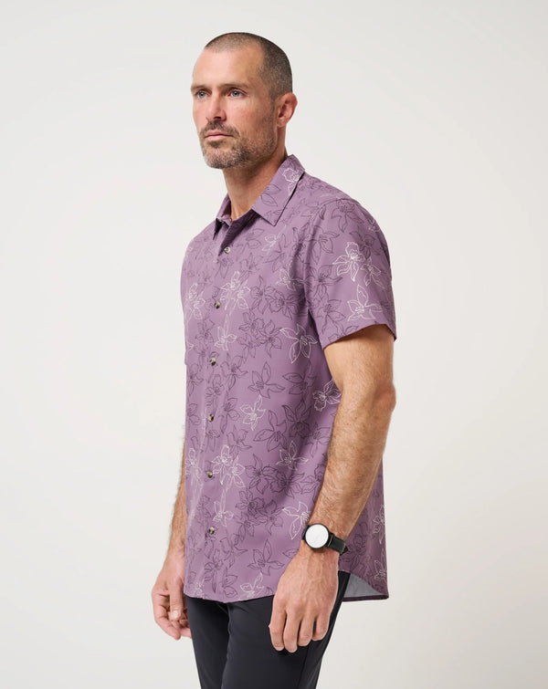 Techwoven Salt or Sugar Button Up - Moonscape