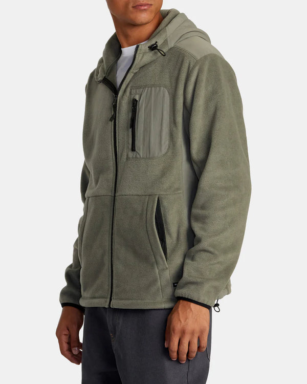 Block Fleece Zip - Sage Leaf