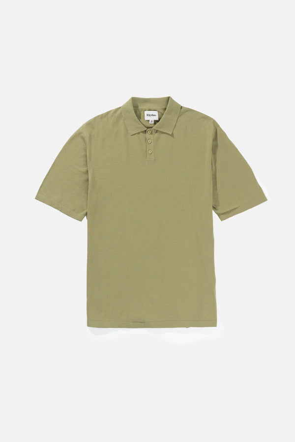Essential Knit SS Polo - Herb