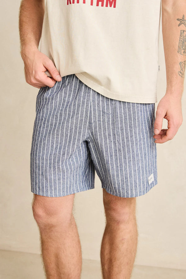 Linen Pin Stripe Jam - Indigo