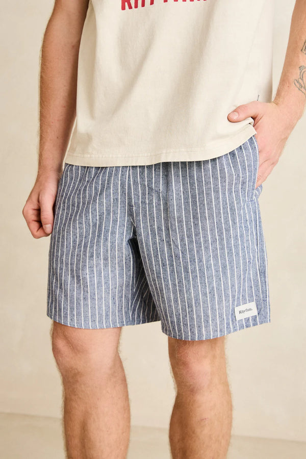 Linen Pin Stripe Jam - Indigo