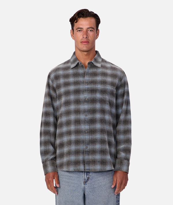 The Durango LS Shirt - Charcoal/Blue Combo