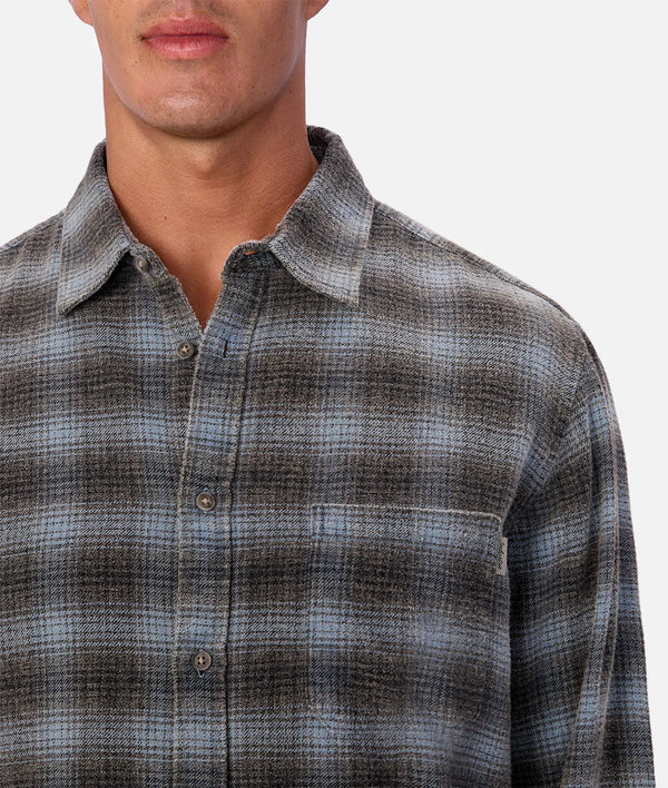 The Durango LS Shirt - Charcoal/Blue Combo