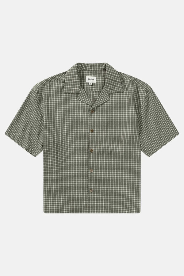 Relaxed Check SS Shirt - Olive