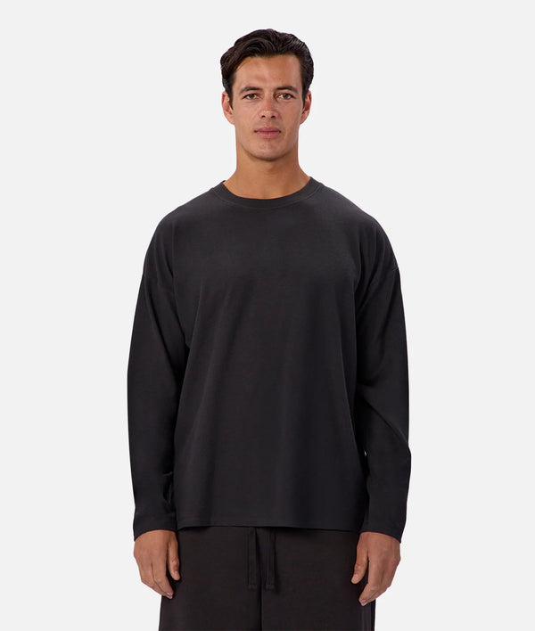The Waffle LS Tee - Black