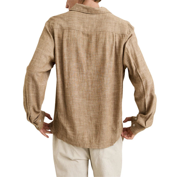 Linen Chambray LS Shirt - Coffee