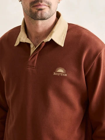 Heritage Bloom Rugby Polo - Bark