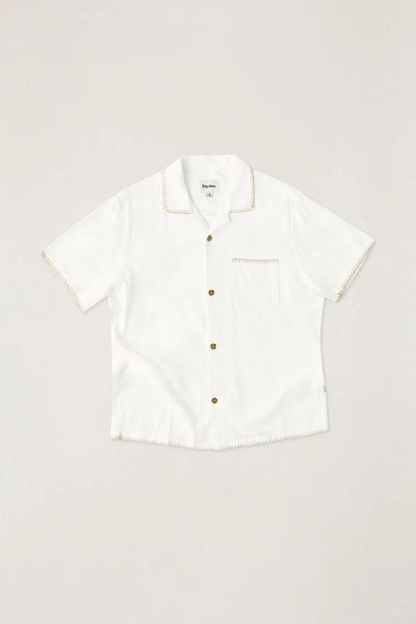 Linen Whip Stitch SS Shirt - Vintage White