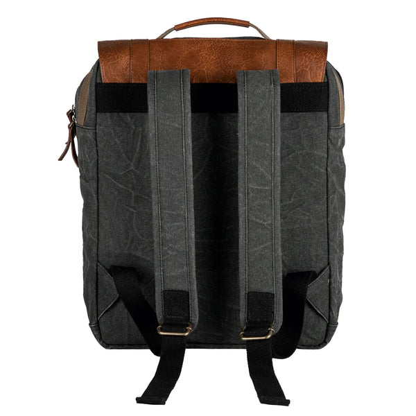 Aldrich Unisex Backpack - Up-Cycled Canvas and Leather