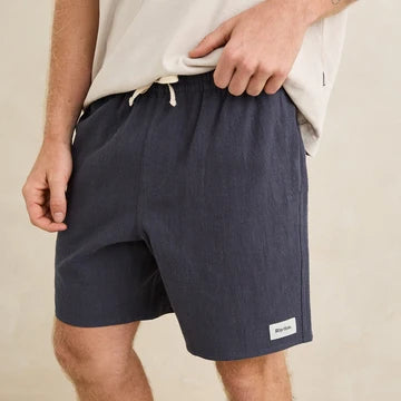 Textured Linen Jam - Navy
