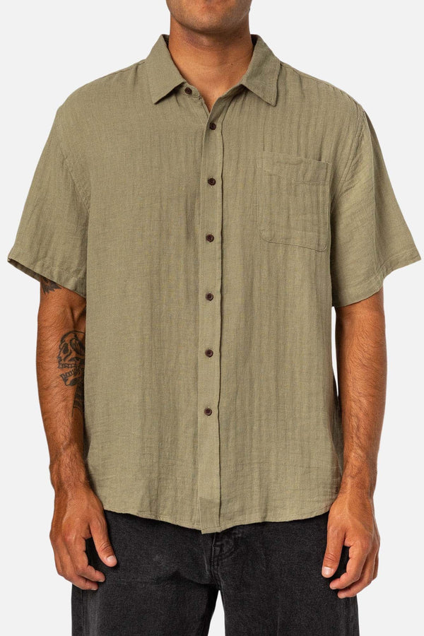 Alan Solid Shirt - Moss
