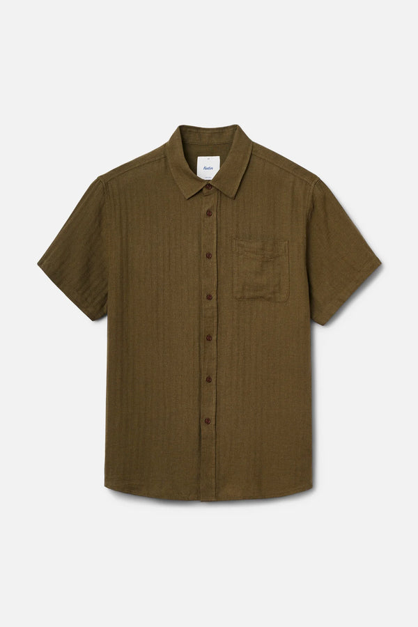 Alan Solid Shirt - Olive Night