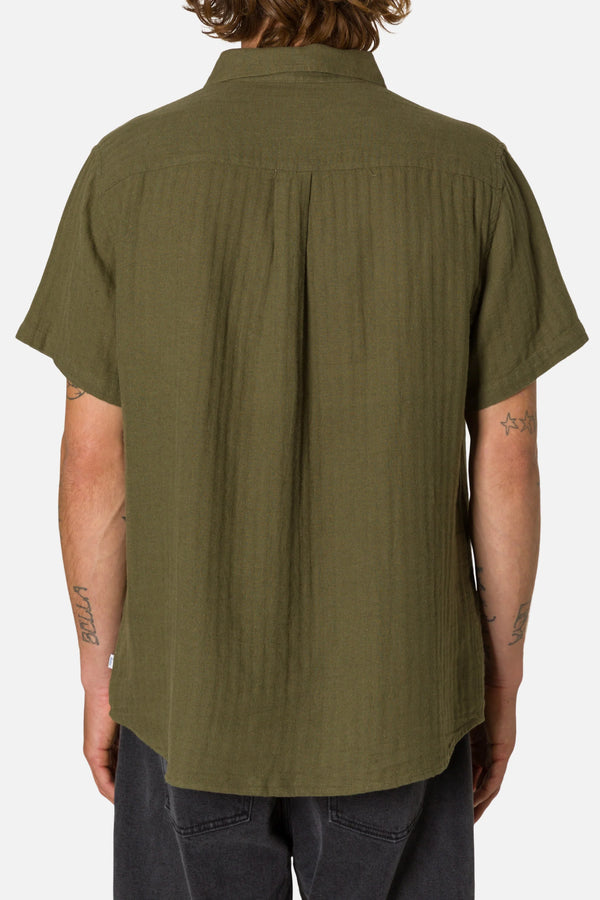 Alan Solid Shirt - Olive Night