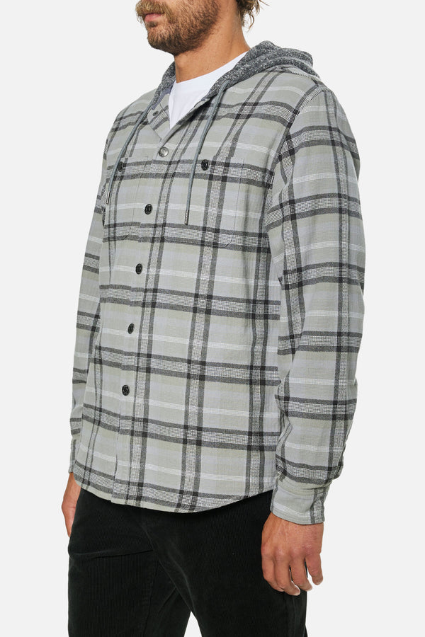 Harold Hooded Flannel - Stone