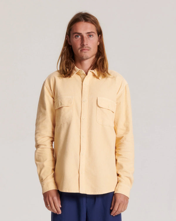 Lazy Boy Cord LS Shirt - Sand