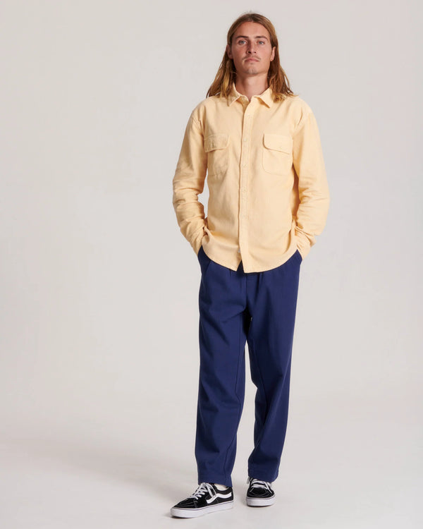 Lazy Boy Cord LS Shirt - Sand