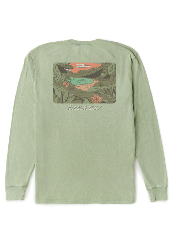 Secret Shores Cosmic Wash LS Tee- Sage