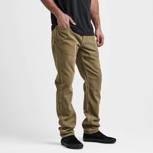 HWY 128 Corduroy Straight Fit Denim Jeans - Dusty Green