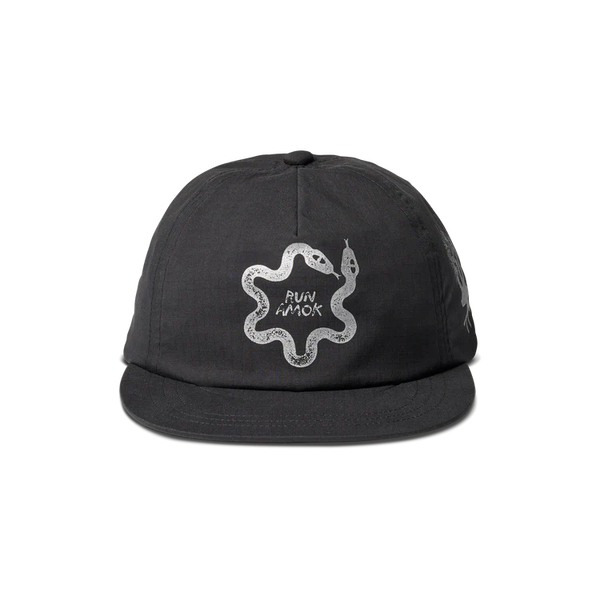Run Amok 5 Panel Snapback - Black