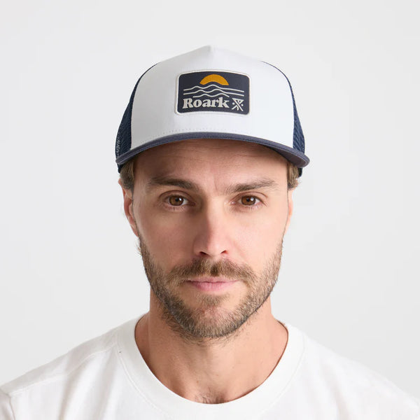 Station Trucker Snapback Hat - White/Navy