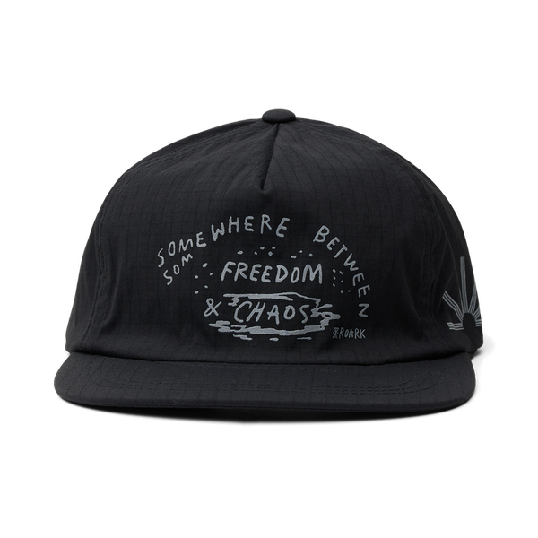 Mathis 5 Panel Strap Back Hat - Chaos Black