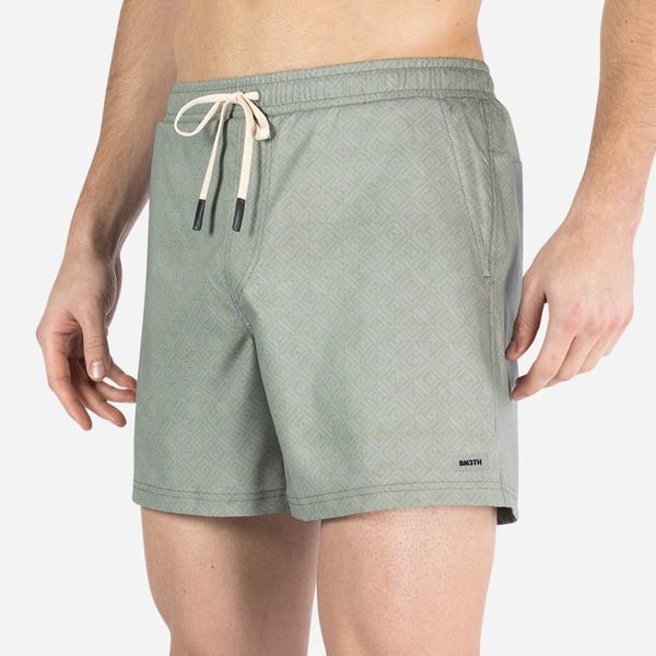 Agua Volley 2N1 Swim Short 5" - Artisan Tile Bronze