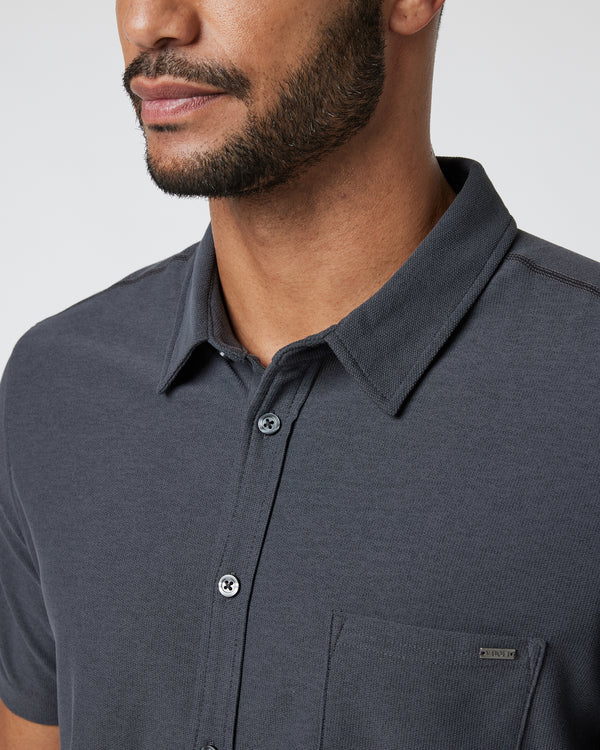 Short Sleeve Ace Button Down - Charcoal Heather