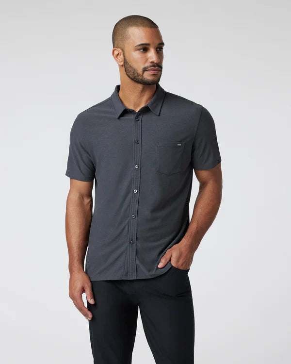 Short Sleeve Ace Button Down - Charcoal Heather