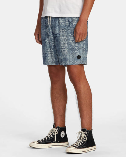 Escape Beach Trip Elastic Waist Short - Blue