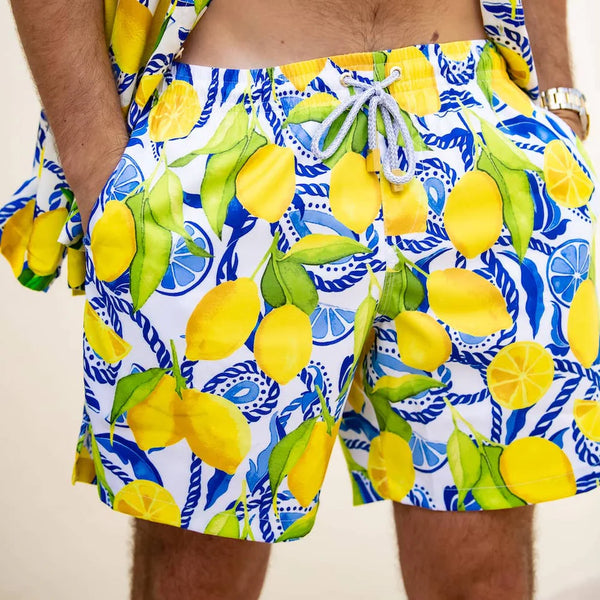 The Bossitano Swim Trunks - Lemon Print