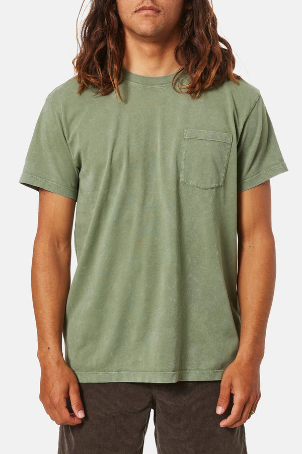 Base Tee - Olive Sand Wash