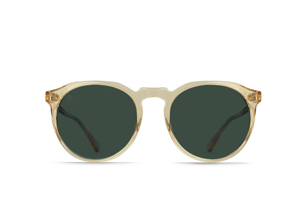 RAEN Remmy Polarized Sunglasses (Champagne Crystal / Green)